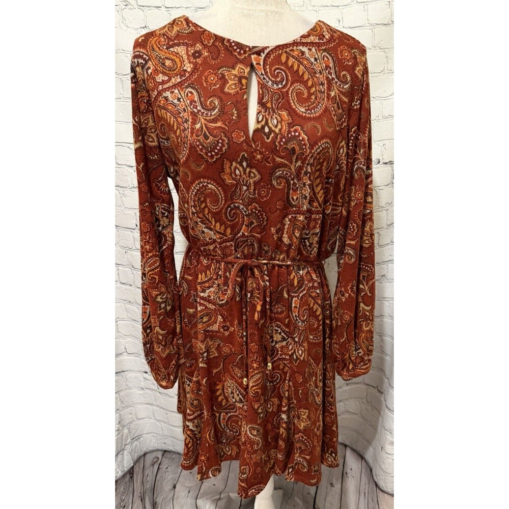 NWT Emma & Michele Tie Waist Day/Night Dress Size L Paisley Print